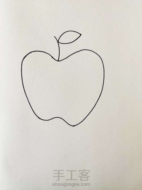 一颗苹果的线描故事 第1步