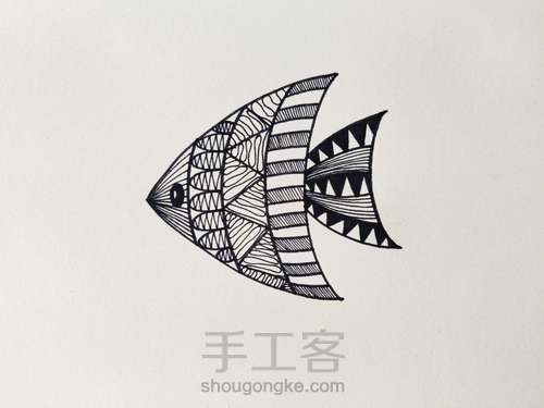 一条吐泡泡的鱼——线描 第7步