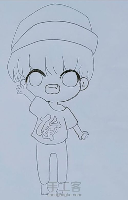 泠手绘【临摹】萌萌哒小凯 第3步