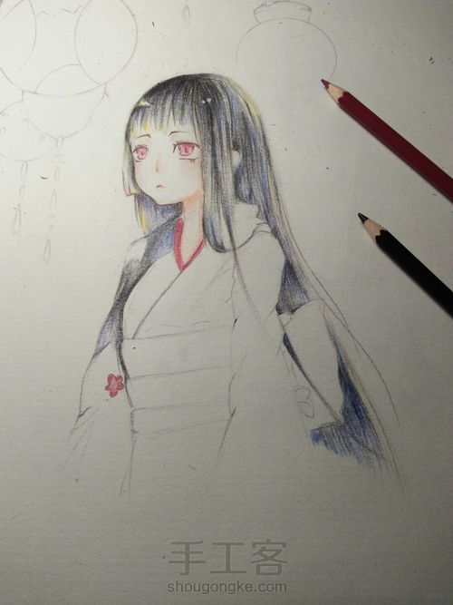 彩铅手绘动漫 第10步