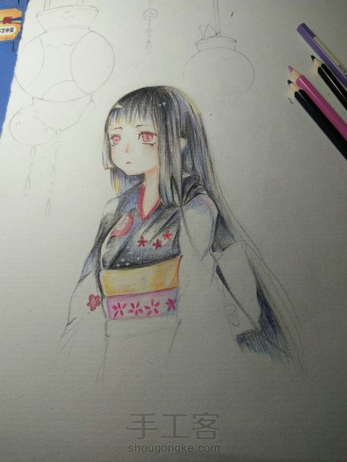 彩铅手绘动漫 第15步