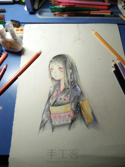 彩铅手绘动漫 第18步