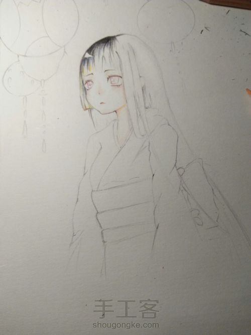 彩铅手绘动漫 第3步