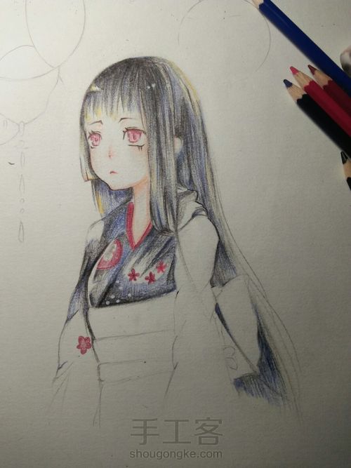 彩铅手绘动漫 第9步