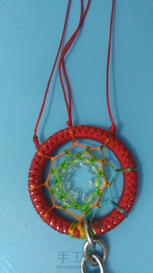 diy钥匙圈捕梦网1 第12步