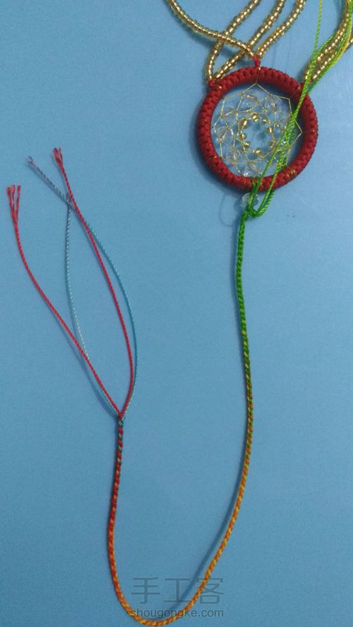 diy钥匙圈捕梦网2 第13步