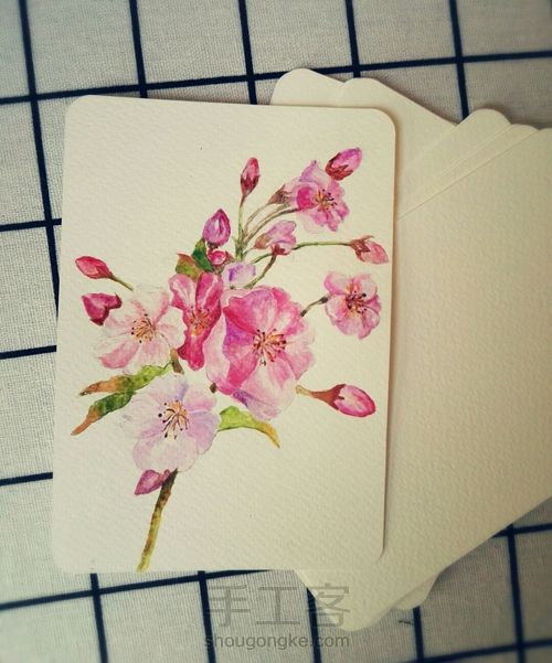 手绘樱花明信片 第5步