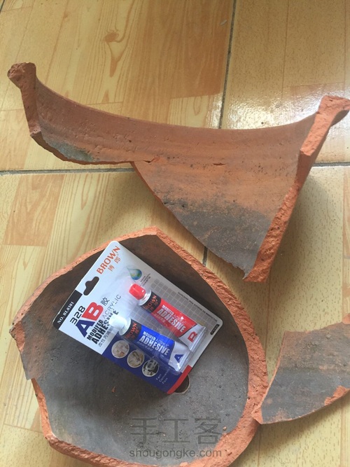 DIY多肉破花盆 第2步