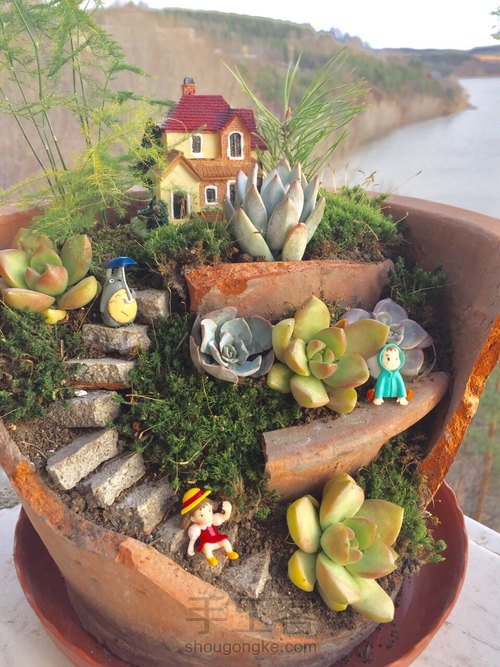 DIY多肉破花盆 第7步