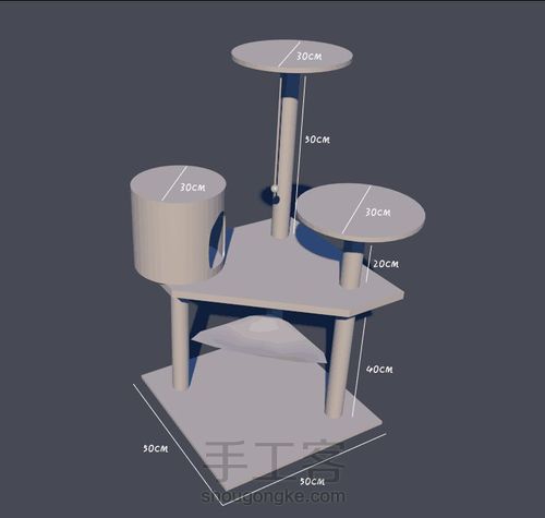 手工猫爬架 第1步