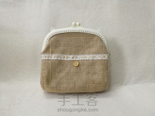 麻布花边田园风两片式口金包 第10步