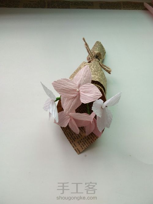 皱纹纸小清新花束 第11步