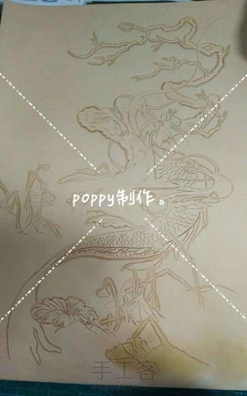 【poppy的皮雕上色】原稿来自杉泽大大。皮雕制作poppy 第2步