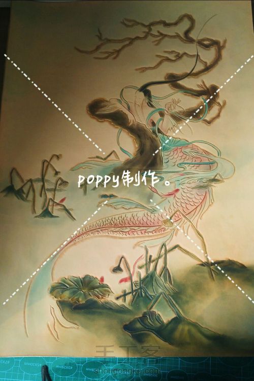【poppy的皮雕上色】原稿来自杉泽大大。皮雕制作poppy 第4步