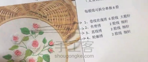 七夕节就快到啦,给你的他 刺绣一束玫瑰! 第4步