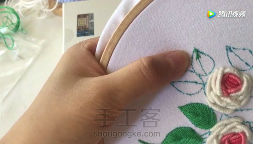 七夕节就快到啦,给你的他 刺绣一束玫瑰! 第10步