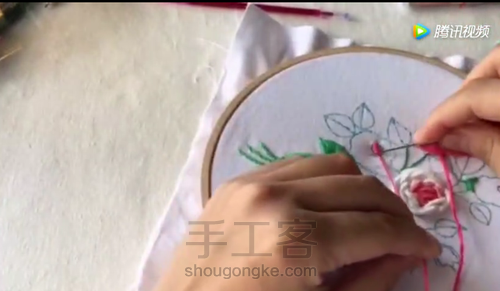 七夕节就快到啦,给你的他 刺绣一束玫瑰! 第15步