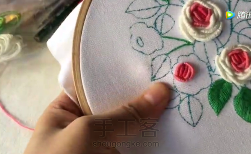 七夕节就快到啦,给你的他 刺绣一束玫瑰! 第17步