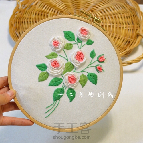 七夕节就快到啦,给你的他 刺绣一束玫瑰! 第20步