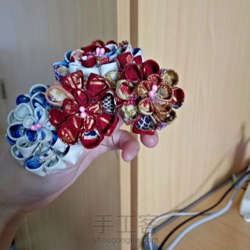 和风细工花烫金棉布铃铛流苏发簪发夹 第11步