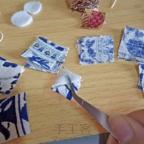 和风细工花烫金棉布铃铛流苏发簪发夹 第4步