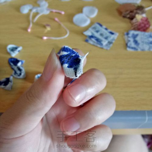 和风细工花烫金棉布铃铛流苏发簪发夹 第6步