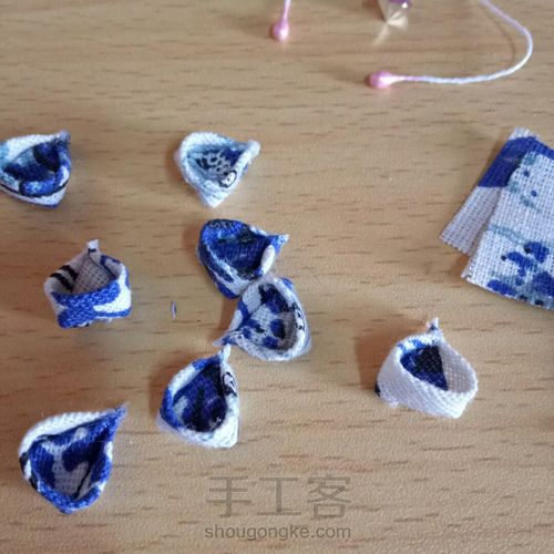 和风细工花烫金棉布铃铛流苏发簪发夹 第8步