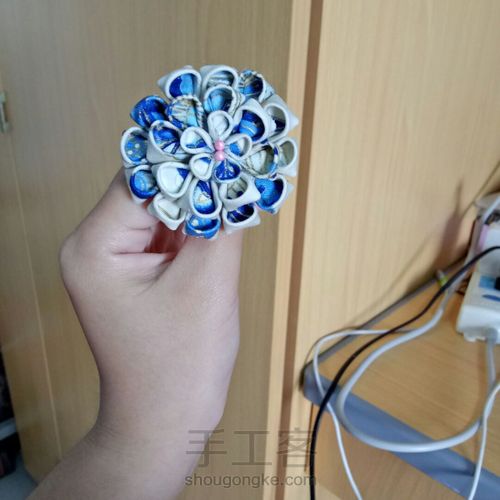 和风细工花烫金棉布铃铛流苏发簪发夹 第9步