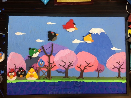 愤怒的小鸟粘土画 第7步