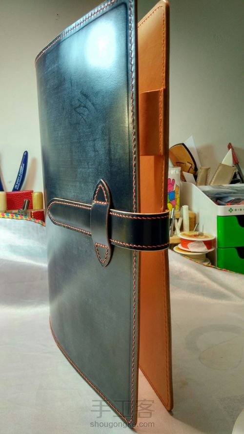 B5尺寸马缰活页夹笔记本套 第11步