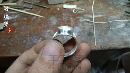 中国风小叶紫檀配纯银戒指 第9步