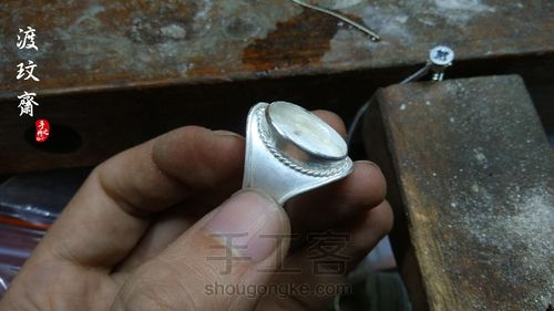 中国风小叶紫檀配纯银戒指 第10步