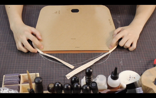 手工皮具 | Mercury邮差包简单制作流程 第77步