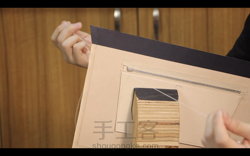 手工皮具 | Mercury邮差包简单制作流程 第99步