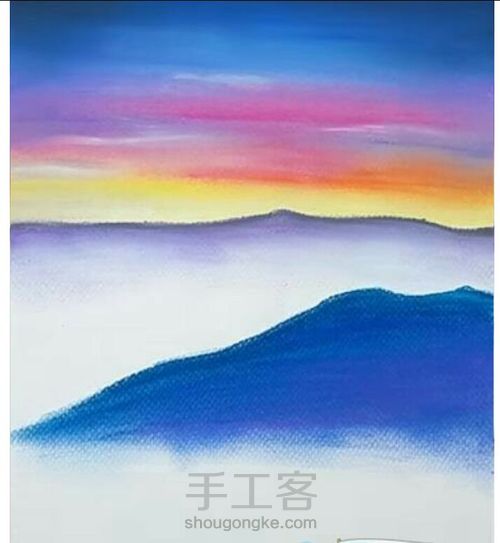 油画棒风景画 第6步