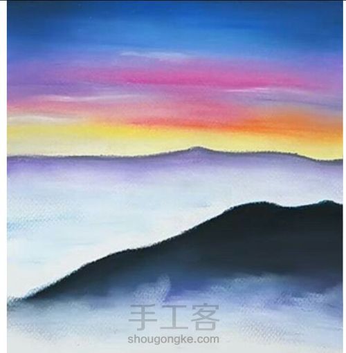 油画棒风景画 第7步