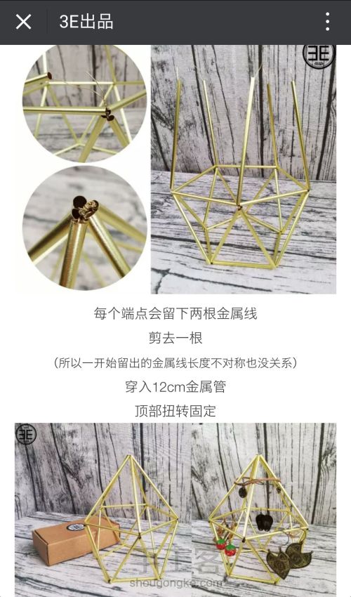 【3E出品】金属管首饰架 花架 原创材料包品牌 第10步