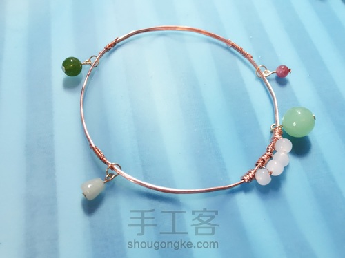 串珠绕线铜丝手镯 第10步