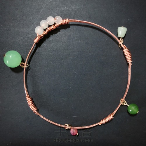 串珠绕线铜丝手镯 第12步