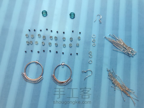 复古串珠耳环 第1步