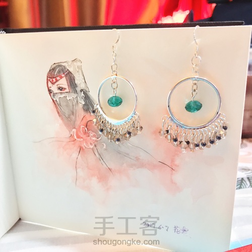 复古串珠耳环 第9步