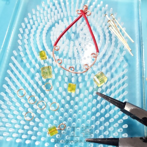 西班牙风 绕线串珠耳环 第17步