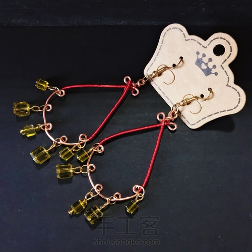 西班牙风 绕线串珠耳环 第20步