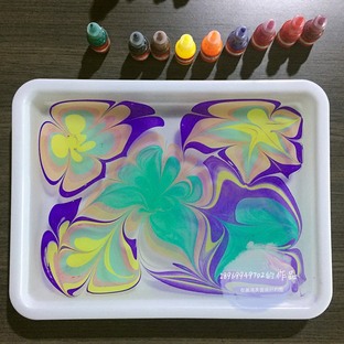 水拓画浮水画教程