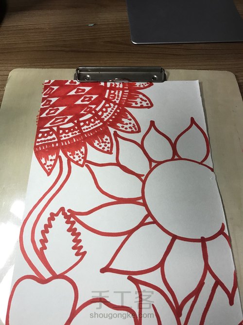 花卉线描基础 第3步