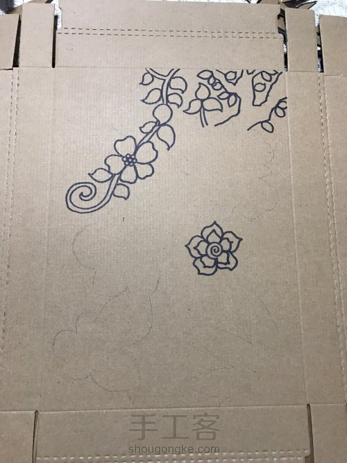 原创纸盒立体线描秘密花园-小米老师 第8步