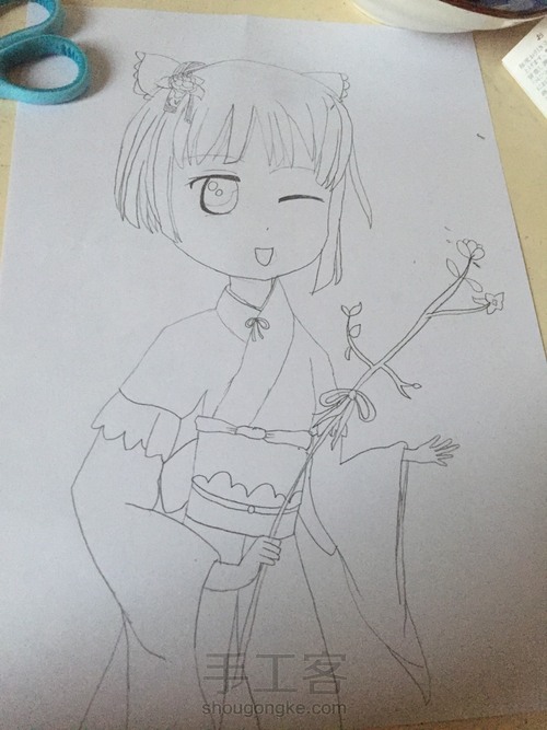 萌萌和服少女（1）
 第1步