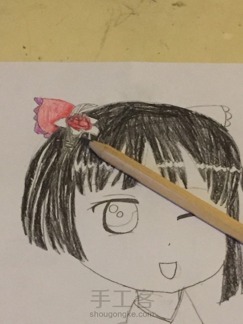 萌萌和服少女（1）
 第5步