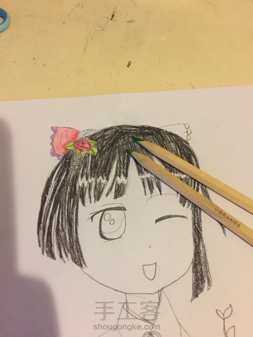 萌萌和服少女（1）
 第6步