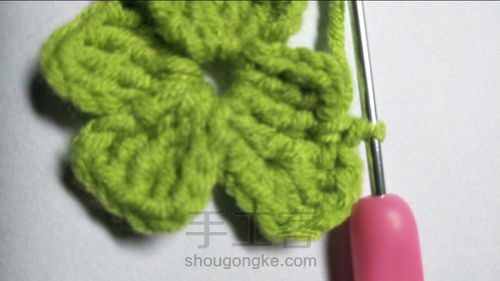 钩针四叶草书签(转载) 第10步